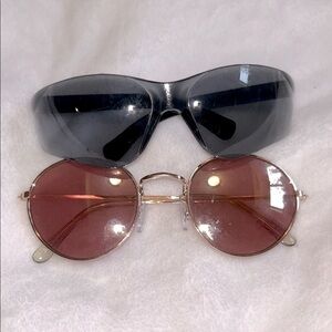 Stylish Black and Red Sunglasses Set